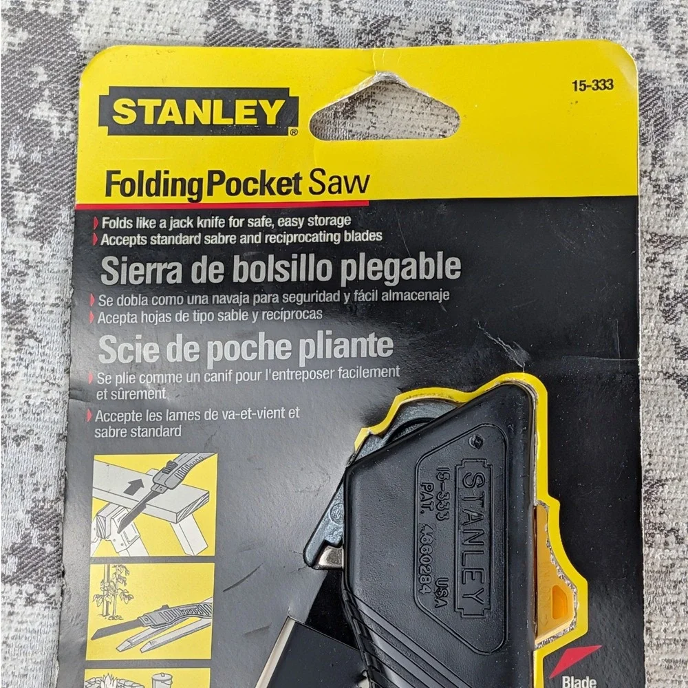 Stanley 15-333 Folding Pocket Saw Black Yellow USA Made New Old Stock - Picture 2 of 10